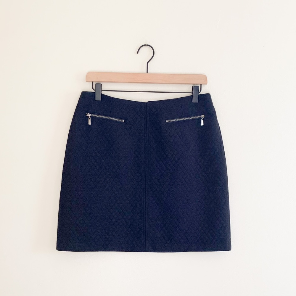 Laundry By Shelli Segal Black Textured Quilted Knit Mini Skirt Size 8 - Picture 2 of 8